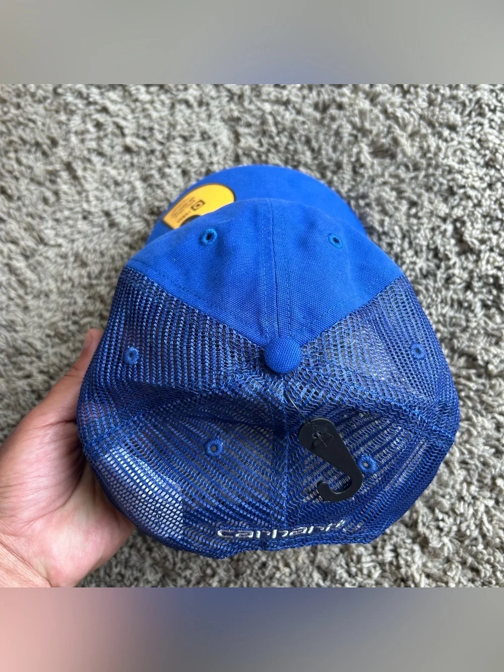 NWT Carhartt Force Hat Mens OS Adjustable Snap Back Blue Canvas Mesh Trucker Cap